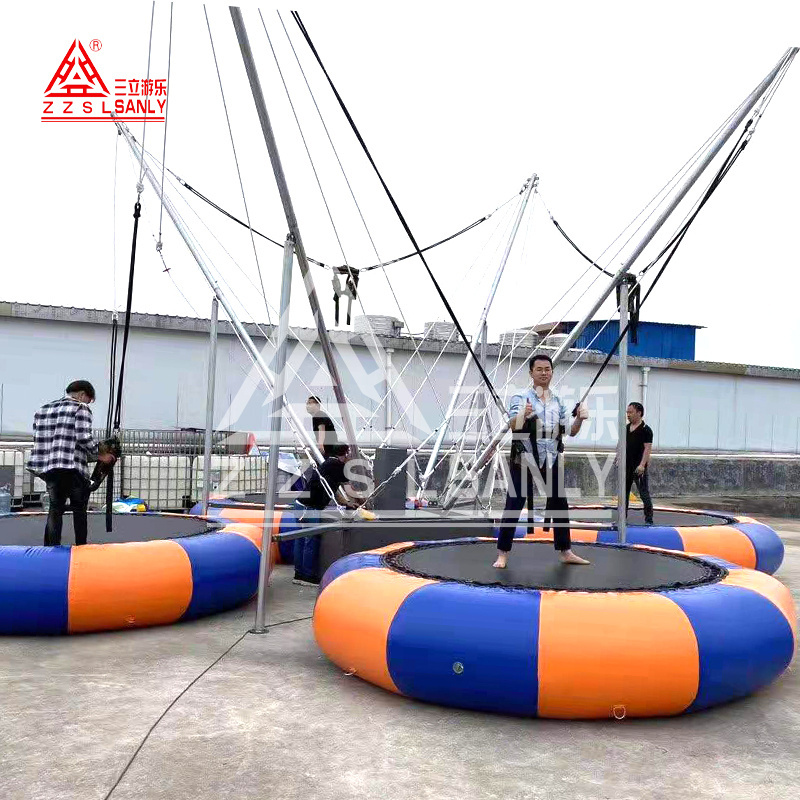 Factory Direct Sale 4 in 1 Bungee Jumping Equipment Children Bungee Trampoline Ride For Sale