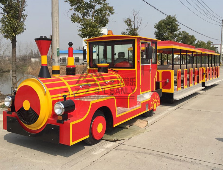 Popular Outdoor Electric Tourist Trackless Train  Attractive Amusement Park Rides Trackless Train For Sale