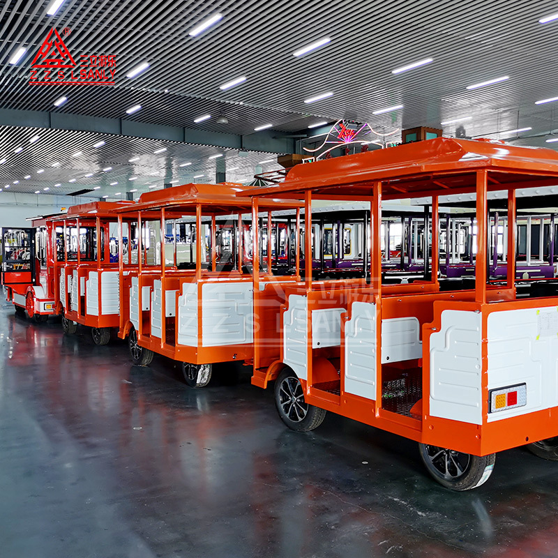 Factory Directly 27 Passengers Amusement Park Sightseeing Attraction Dotto Tourist Road Train Rides Electric Trackless Train