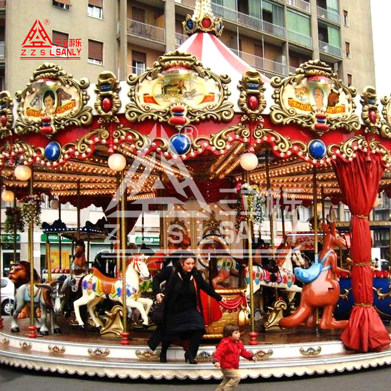 24 36 Seats Carrousel Rides Luxury Theme Amusement Park Rides Manege Pour Enfant Horse Merry Go Round Carousel For Sale