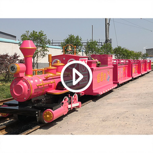 Amusement Park Rides Outdoor Sightseeing Electric Small Trains Kiddie Mini Track Train Steam Locomotive On Rails For Children