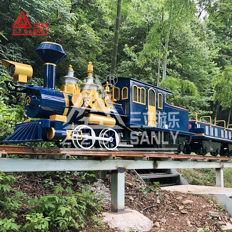 Amusement Park Rides Outdoor Sightseeing Electric Small Trains Kiddie Mini Track Train Steam Locomotive On Rails For Children