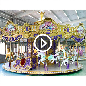 CE Certified Luxury Carousel Rides Merry Go Round Attraction Jeux De Manege A Vendre Kids Horse Amusement Park Rides Carousel