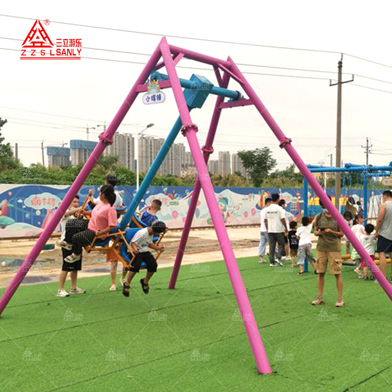 Small Amusement Rides Unpowered Game Manpower Simple Mini Pendulum Swing Rides Without Power