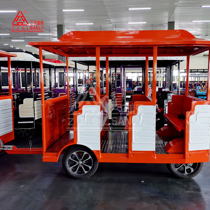 Factory Directly 27 Passengers Amusement Park Sightseeing Attraction Dotto Tourist Road Train Rides Electric Trackless Train