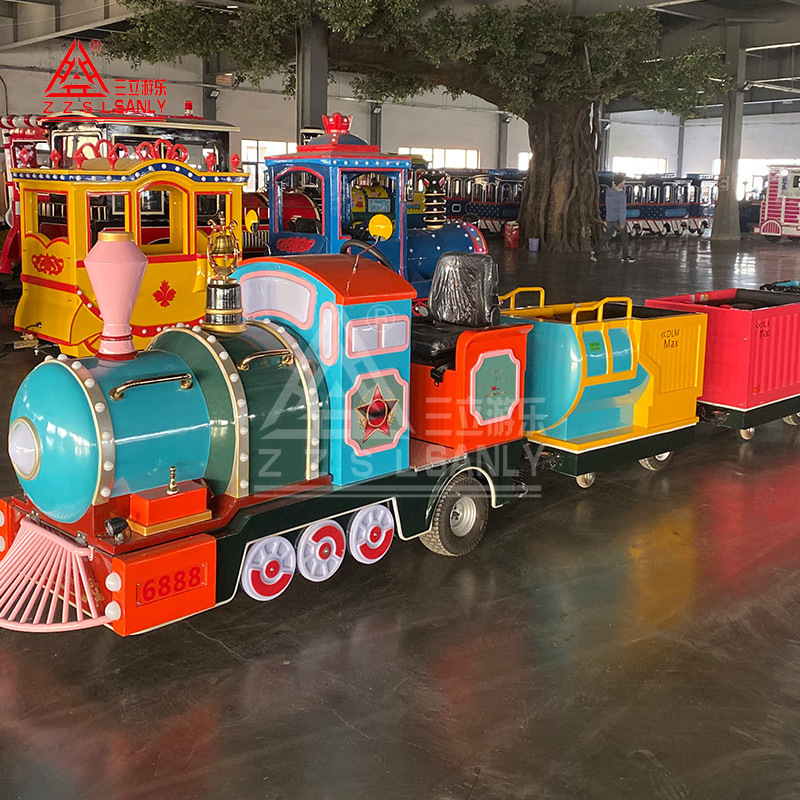 Outdoor Playground Happy Train Amusement Park Mini Trackless Train For Kids To Ride For Shopping Mall