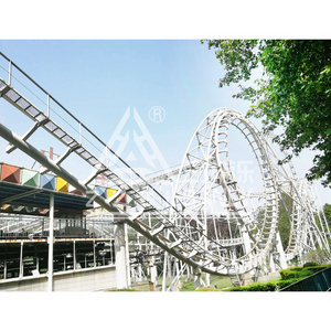 Customized Large Scale Thrilling Amusement Park Rides Extreme 3/4/5/6 Loops Roller Coaster For Sale