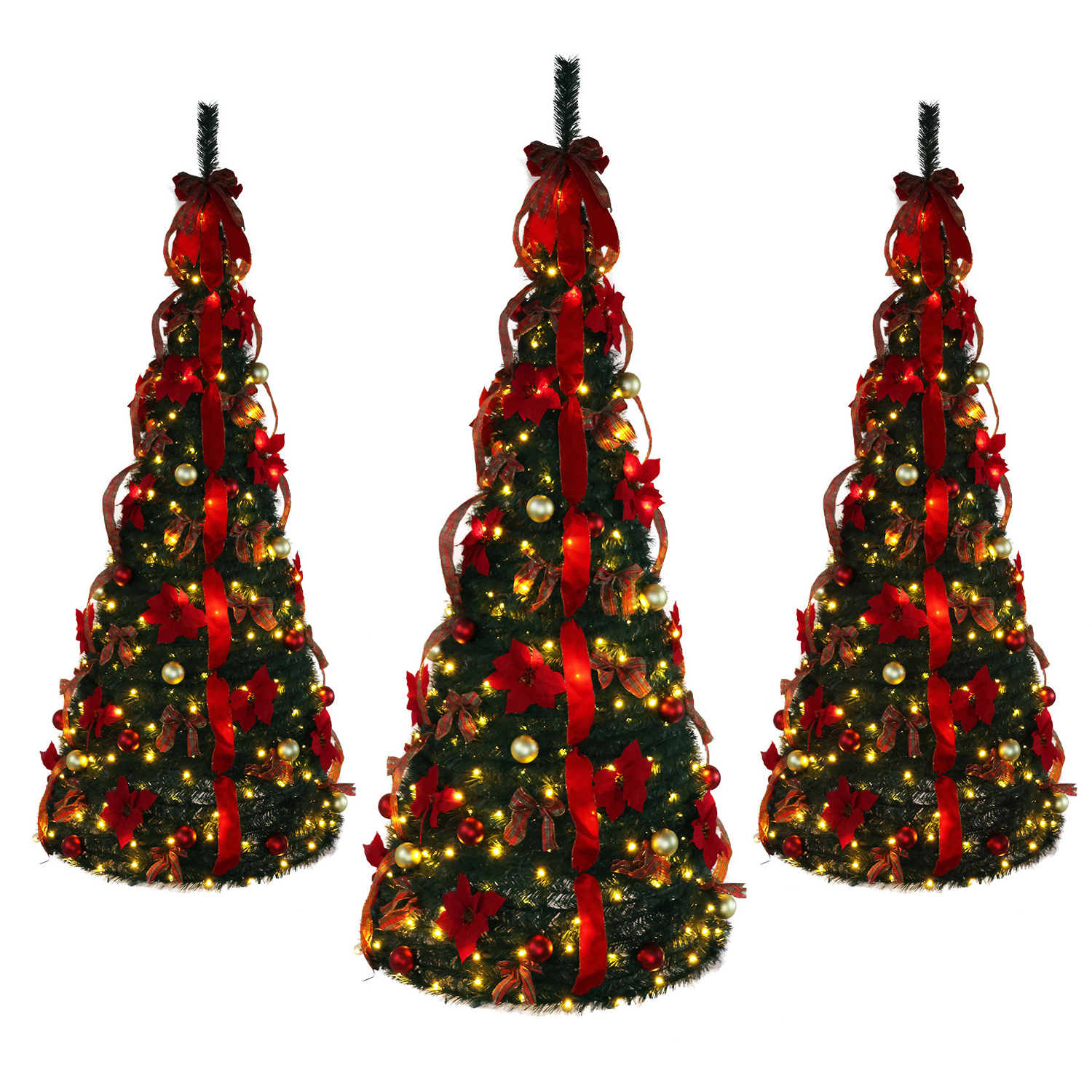 Manufacturer LED Light Modern Artificial Christmas Tree Wholesale from Guangdong PVC 7ft 8ft Pre-lit Flocked Big Snow White PE