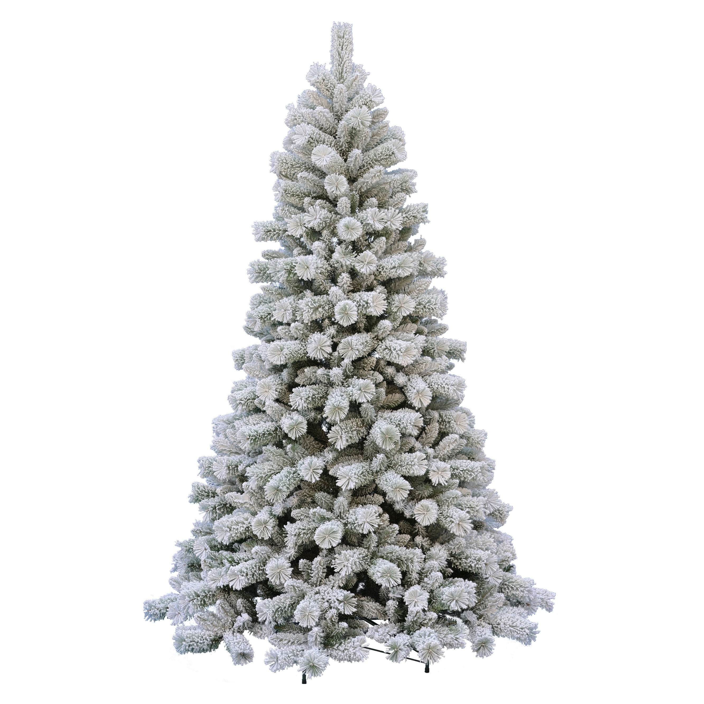 7ft PE/PVC Mixed Snow Artificial Christmas Tree 210cm with LED Lights and Snow Effect Decorative Tree for Holiday Decorations