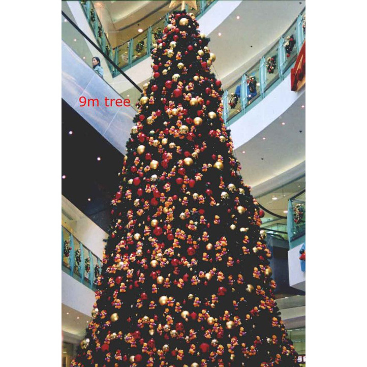 Large Green Artificial Christmas Tree 3-30 Foot Giant Outdoor Simulation Big Tree for Hotel Shopping Center Decoration