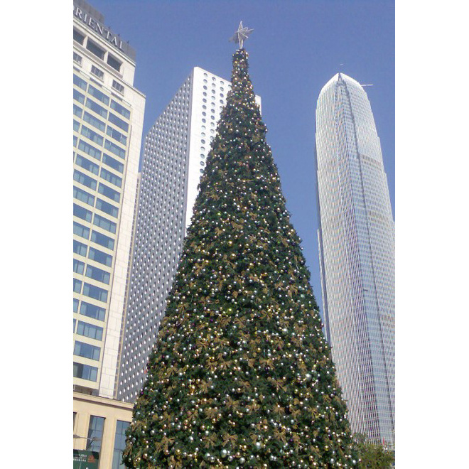 Large Green Artificial Christmas Tree 3-30 Foot Giant Outdoor Simulation Big Tree for Hotel Shopping Center Decoration