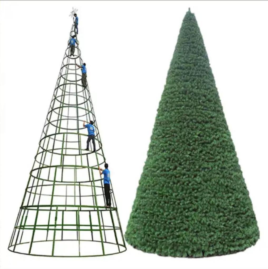 Large Green Artificial Christmas Tree 3-30 Foot Giant Outdoor Simulation Big Tree for Hotel Shopping Center Decoration