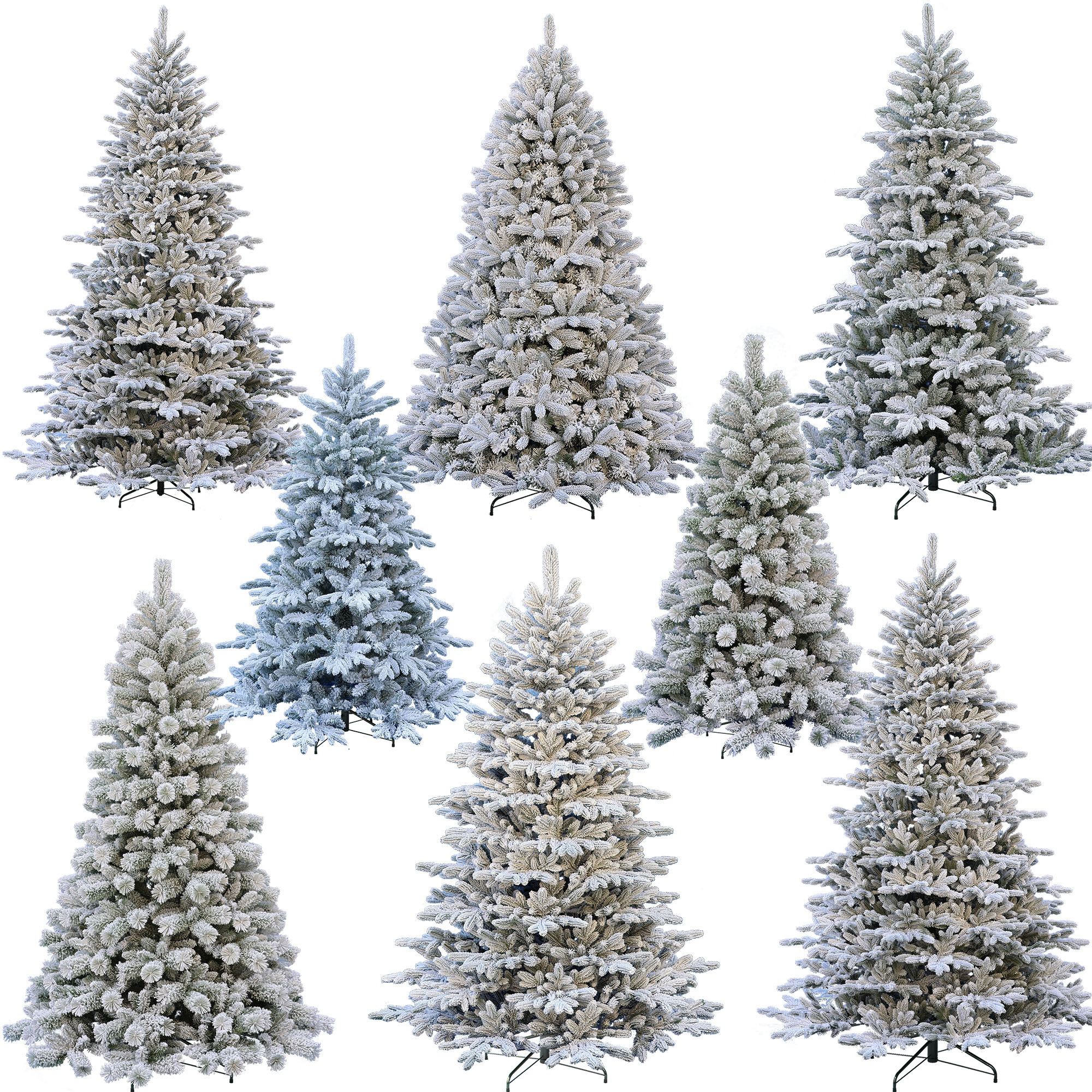 Manufacturer LED Light Modern Artificial Christmas Tree Wholesale from Guangdong PVC 7ft 8ft Pre-lit Flocked Big Snow White PE