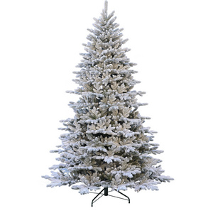 7ft PE/PVC Mixed Snow Artificial Christmas Tree 210cm with LED Lights and Snow Effect Decorative Tree for Holiday Decorations