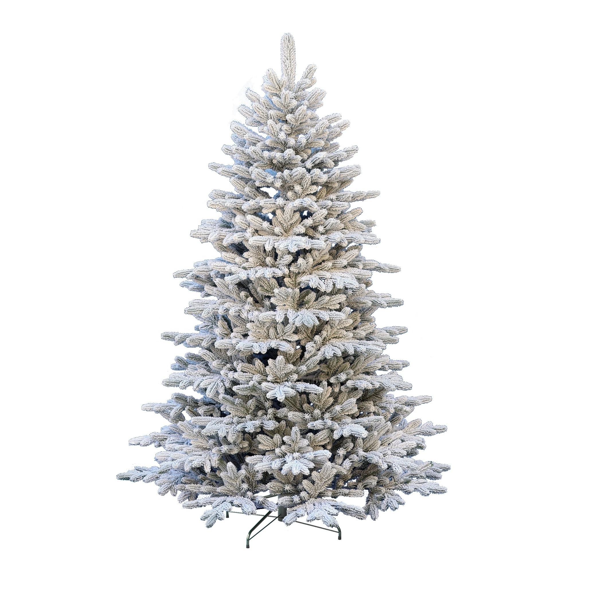 7ft PE/PVC Mixed Snow Artificial Christmas Tree 210cm with LED Lights and Snow Effect Decorative Tree for Holiday Decorations