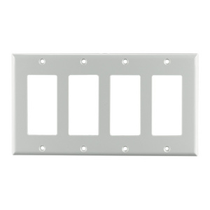 High Quality Plastic Electrical White Trip Decorator 4 Gang Wall Plate switch cover