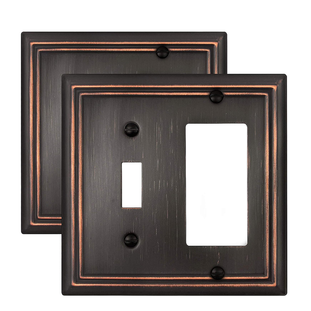 Wall Plates for Receptacle GFCI Outlet Dimmer Switch, Decorative Aged Bronze Outlet Covers