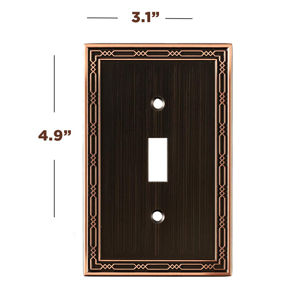 Metal Wall Plate for Electrical Outlets Decorative Antique Copper Switch Plates Outlet Cover, Light Switch Cover Plate