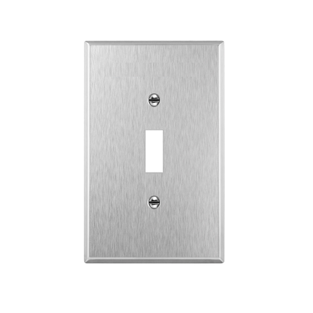 Decorator Metal Wall Plate Impact Resistant Metal Outlet Receptacle/Light Switch Cover Modern Upgrade Stainless Steel