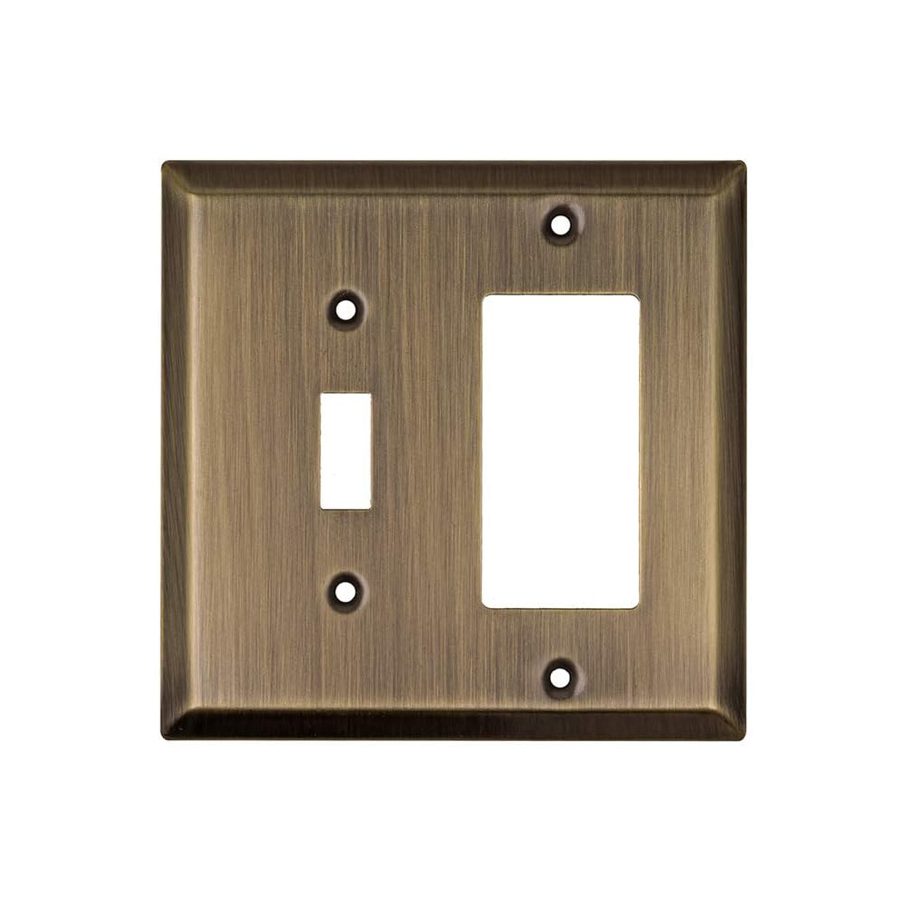 Metal Gold Double Toggle Light Switch Covers Wall Plate Toggle Light Switch Wallplate Wall Switch Plate Covers Brushed Brass