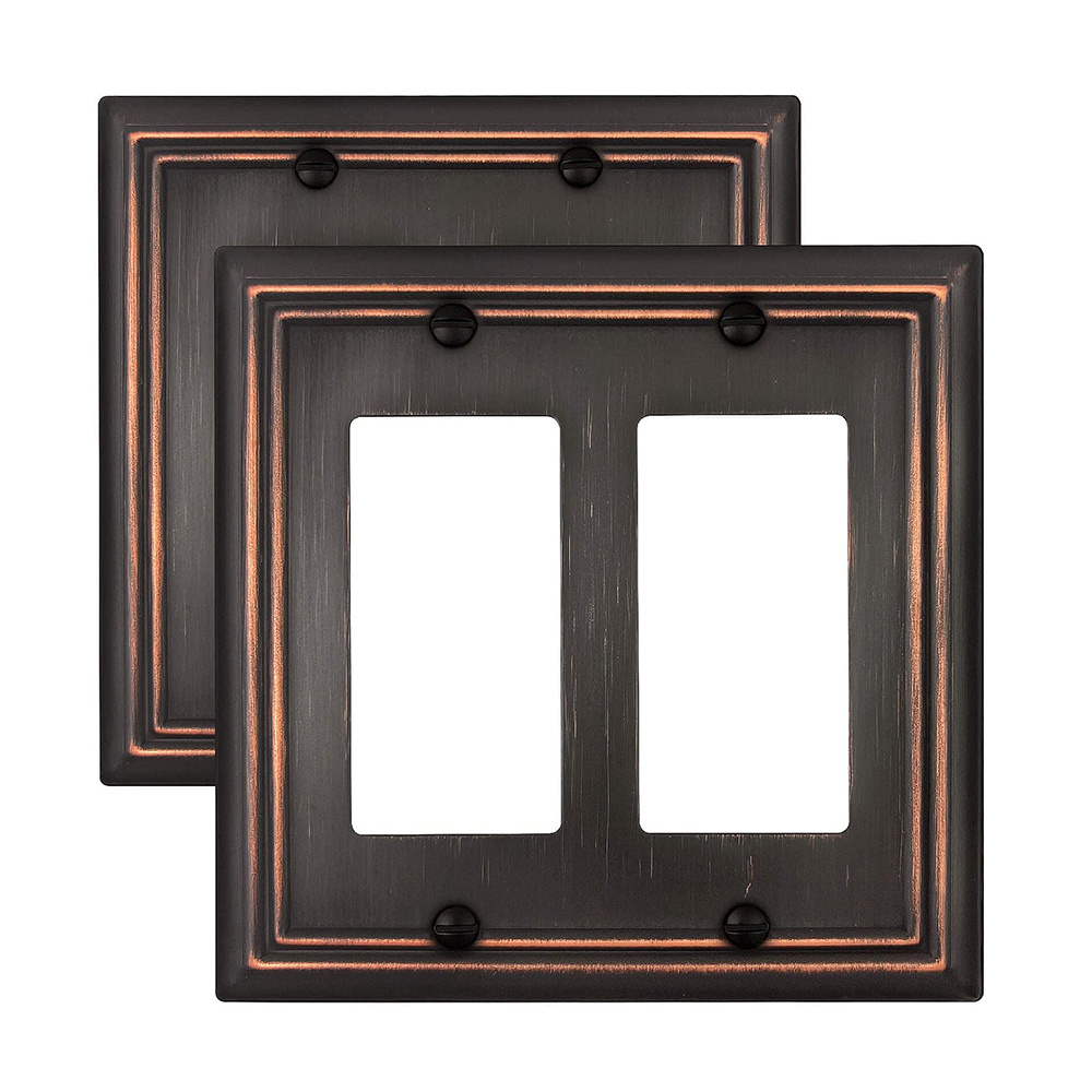 Wall Plates for Receptacle GFCI Outlet Dimmer Switch, Decorative Aged Bronze Outlet Covers