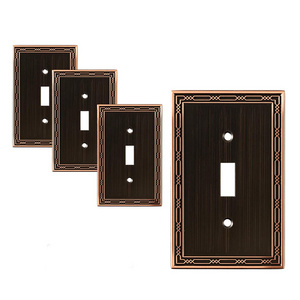 Metal Wall Plate for Electrical Outlets Decorative Antique Copper Switch Plates Outlet Cover, Light Switch Cover Plate