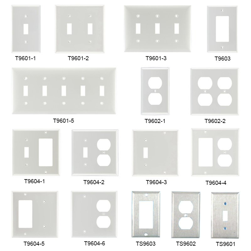 American 1 Single Gang Blank Dead Front Standard Cable Pass Through White Decoration Wall Outlet Plate Cover