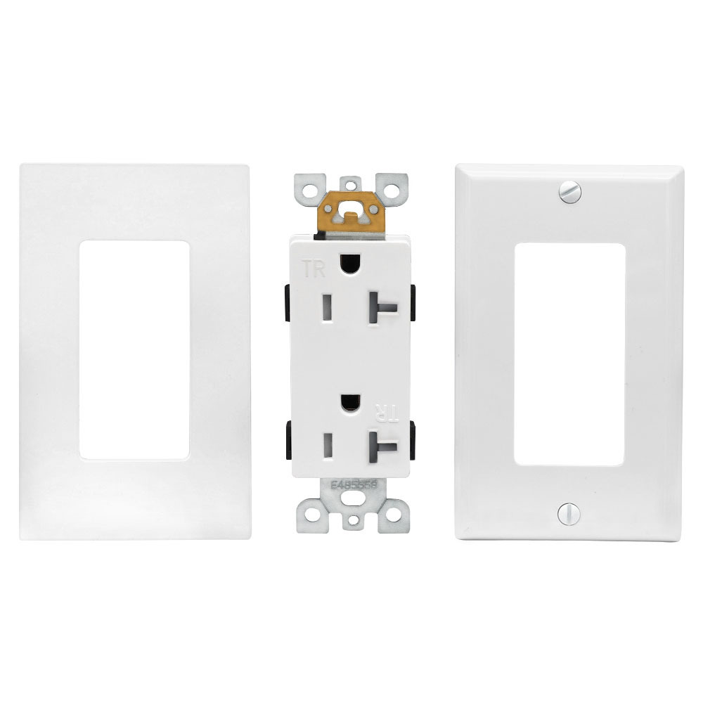 1-Gang Screwless Wall Plate Decorator Outlet Cover for Light Switch  GFCI  Receptacle