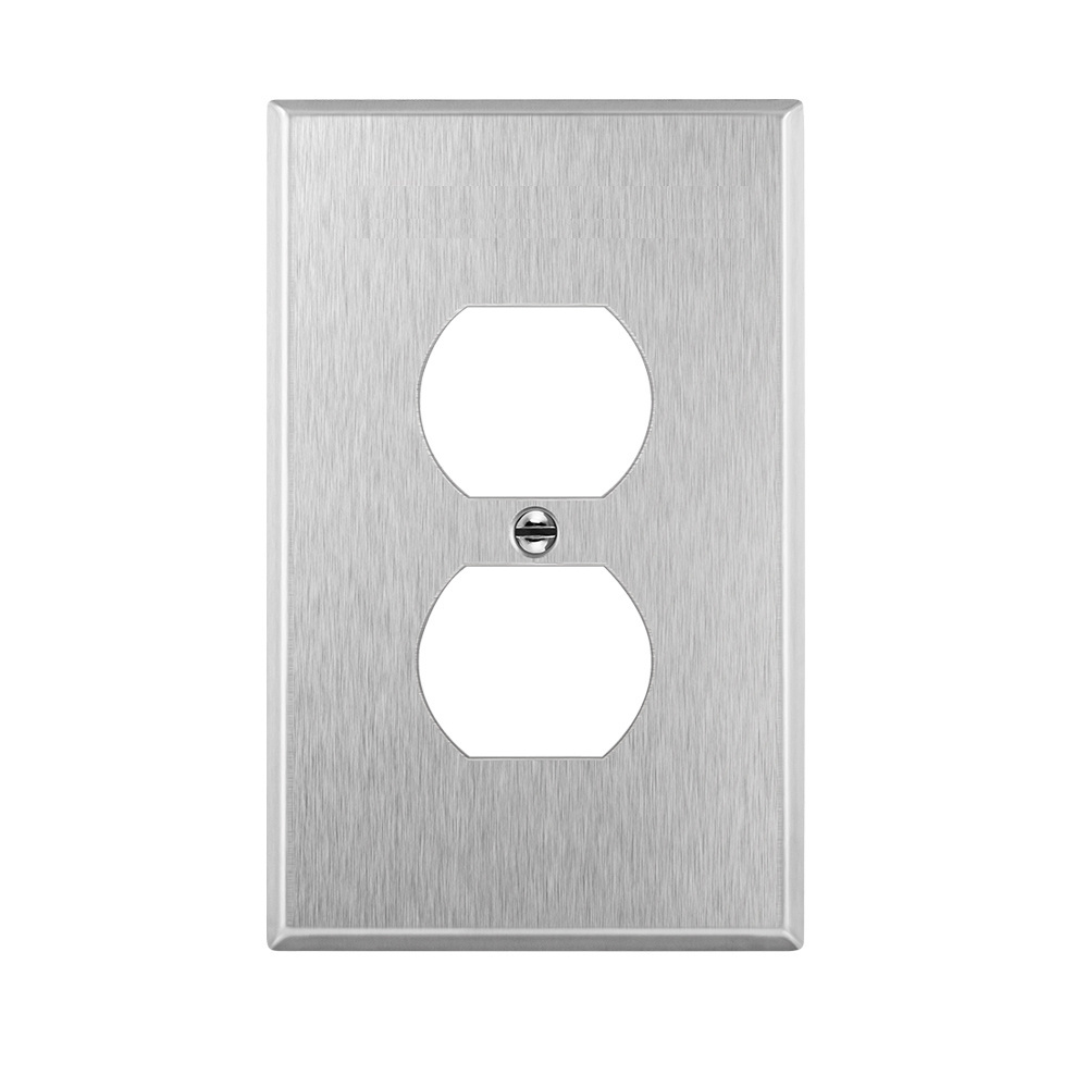 Decorator Metal Wall Plate Impact Resistant Metal Outlet Receptacle/Light Switch Cover Modern Upgrade Stainless Steel