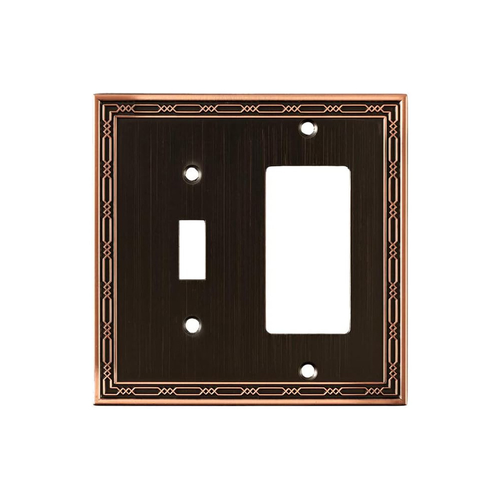 Metal Wall Plate for Electrical Outlets Decorative Antique Copper Switch Plates Outlet Cover, Light Switch Cover Plate