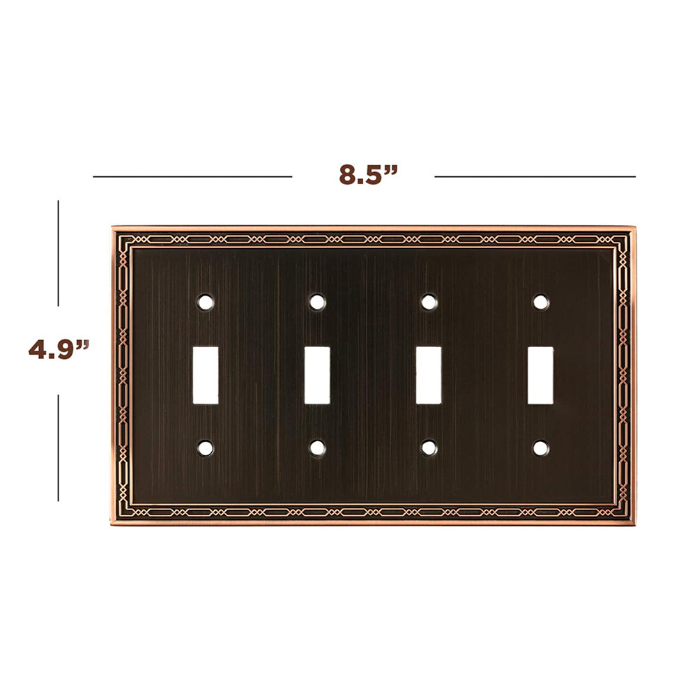 Metal Wall Plate for Electrical Outlets Decorative Antique Copper Switch Plates Outlet Cover, Light Switch Cover Plate