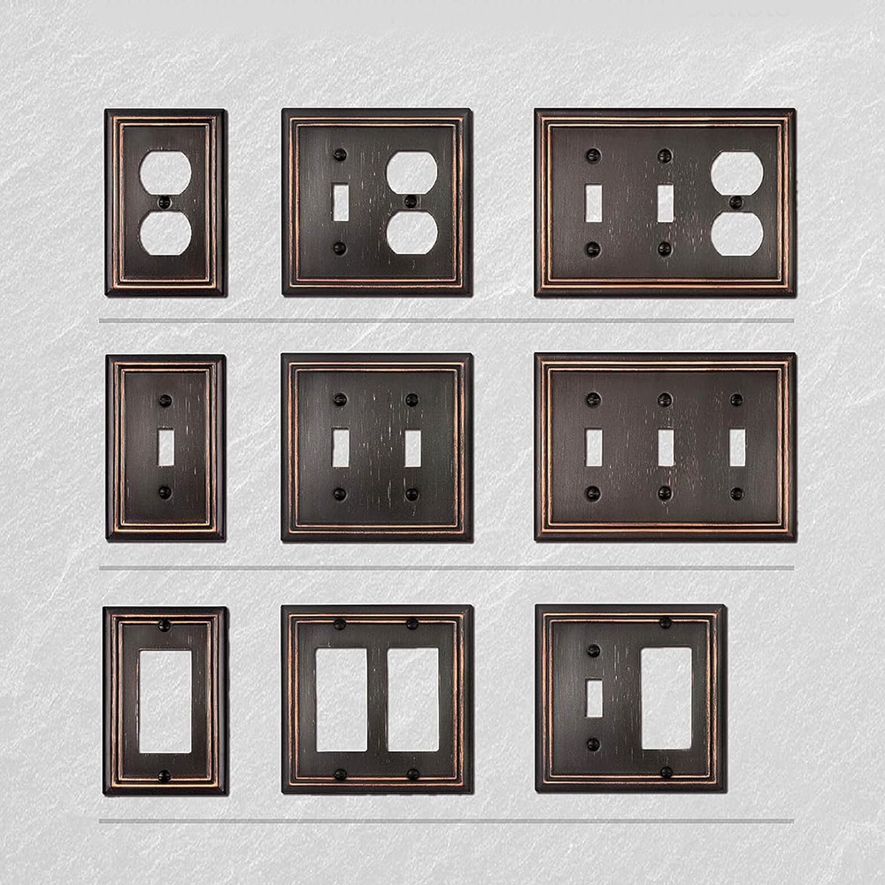 Wall Plates for Receptacle GFCI Outlet Dimmer Switch, Decorative Aged Bronze Outlet Covers