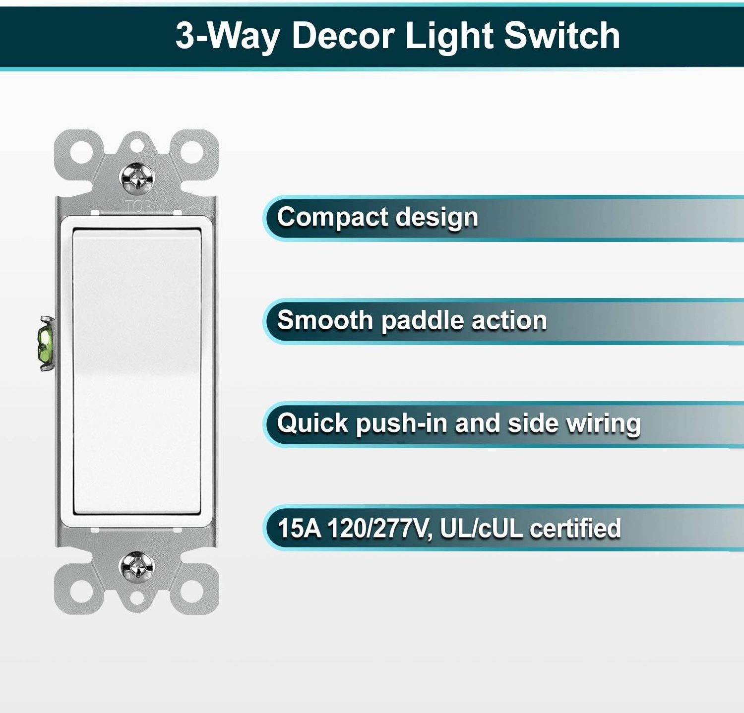 3 way decora switch 120/277V Decorative Paddle Rocker Switch Replacement wall switches dimmers