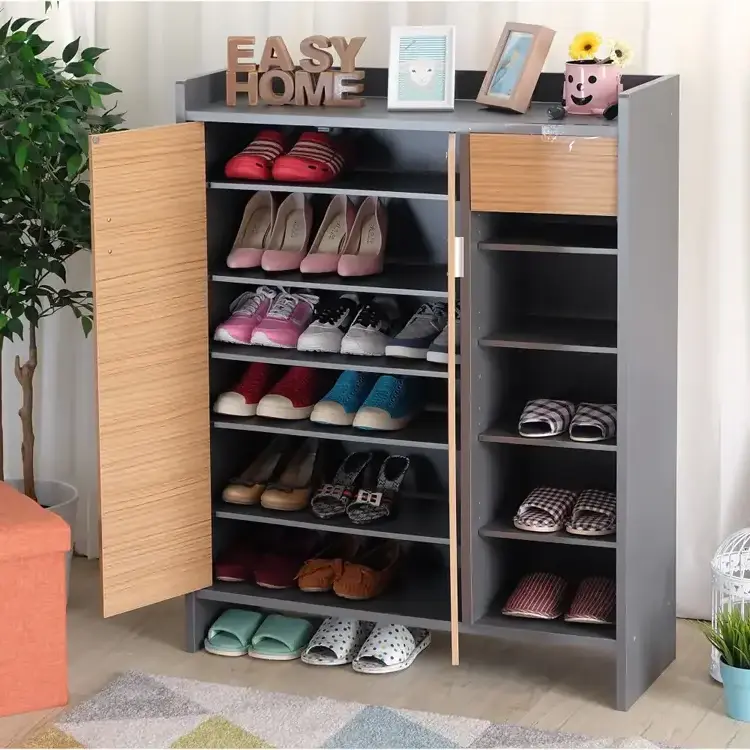 Large Capacity Freestanding Shoe Rack Cabinet Storage Organizer with Drawer