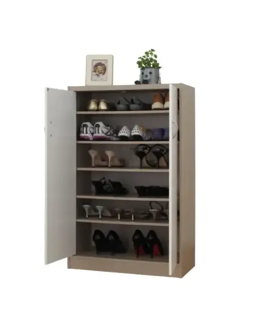 6 Tier Modern Sideboard Entryway Furniture Shoe Storage Cabinet with 2 Doors