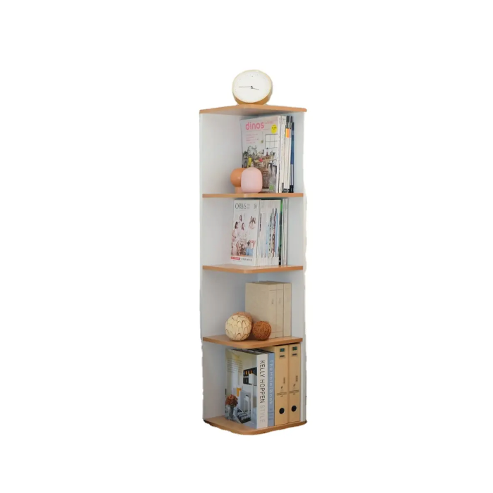 Space Saving 4-Tier Wooden Narrow Corner Cabinet for Living Room Kitchen