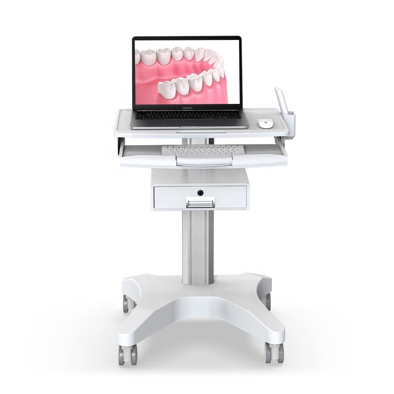 BEWISER  OC-3 Dental Clinic Cart Medical Trolley with Drawers Wheels Laptop Pallet and Oral Scanner Holder