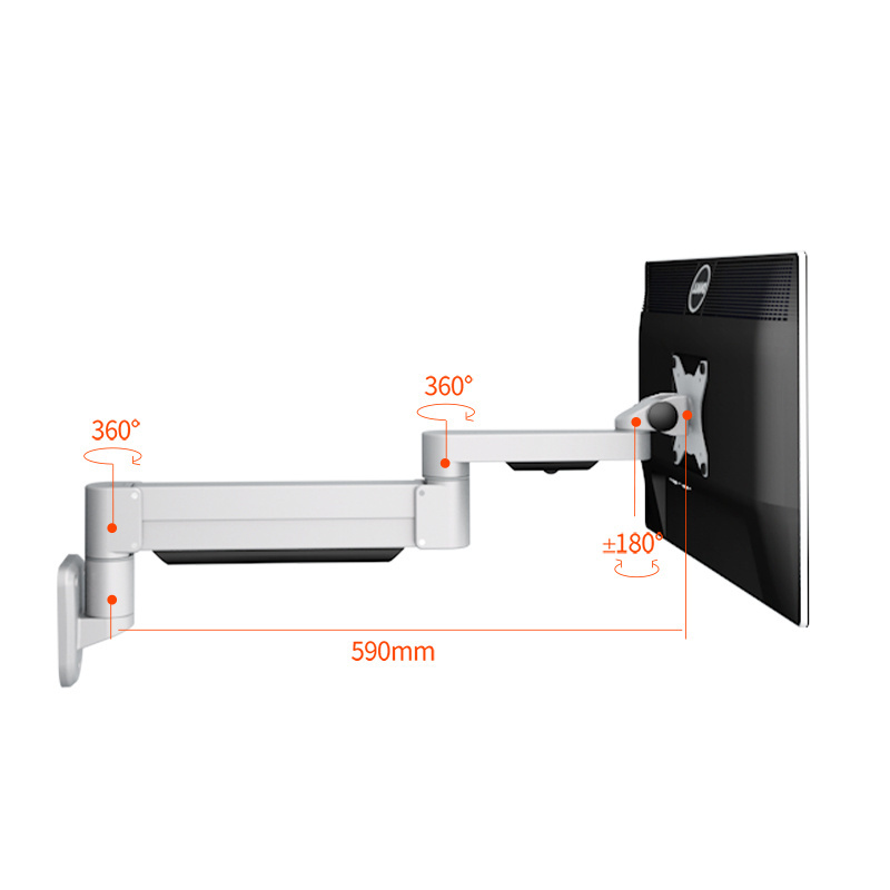 Wall mount gas spring single arm bracket Swing arm wall bracket for monitor (BEWISER W2S)