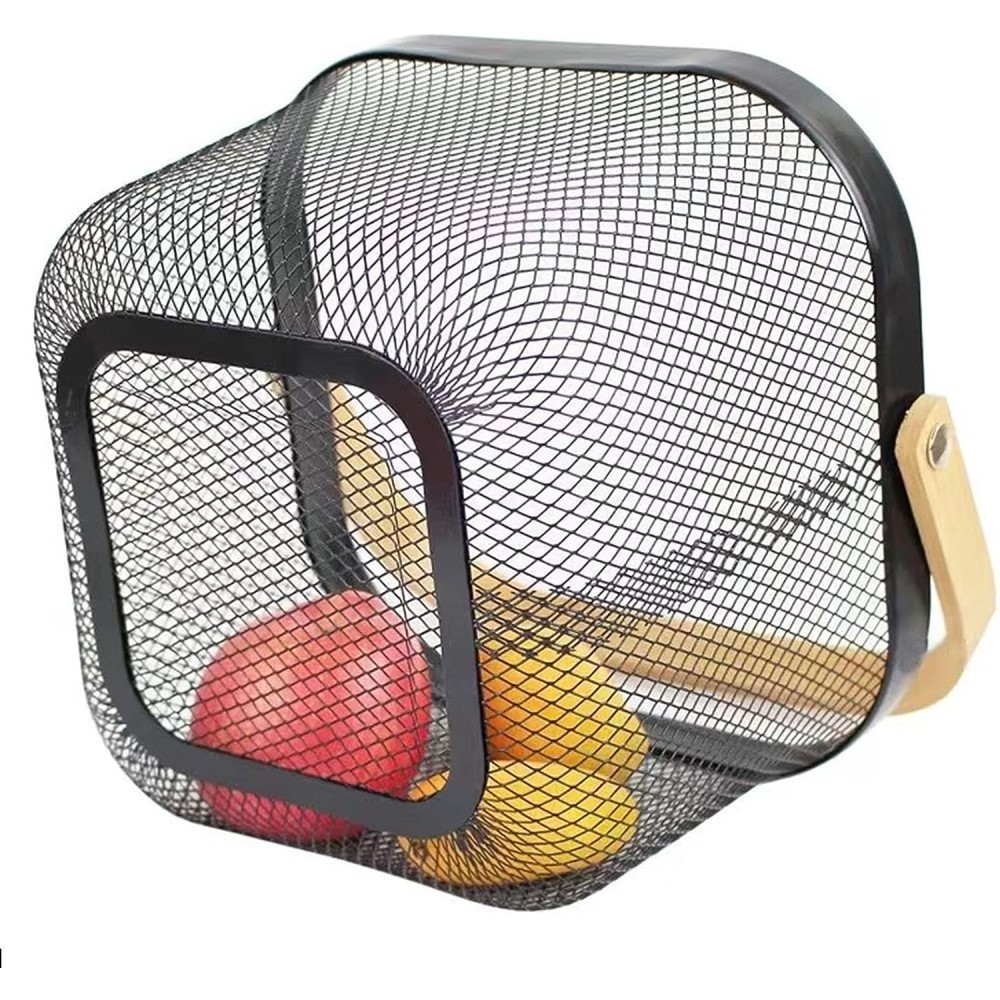 Metal Mesh Steel Basket with Handle Garden Baskets for Gathering Vegetables Square Hanging Storage Shelf Fruit Basket Bin