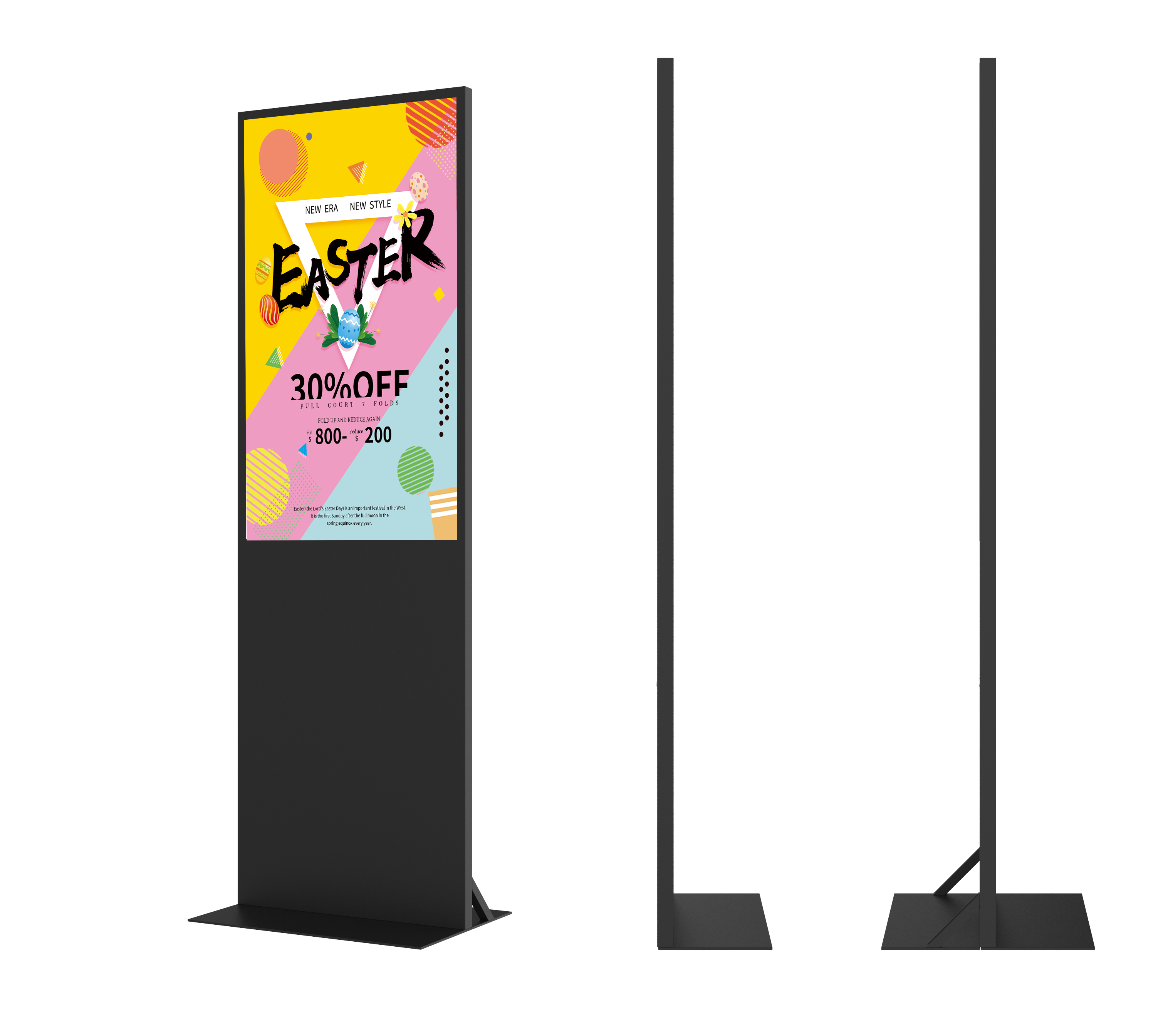 Hot sale 43 49 55 inch indoor Commercial wifi smart floor standing lcd digital signage display kiosk taxi advertising screen