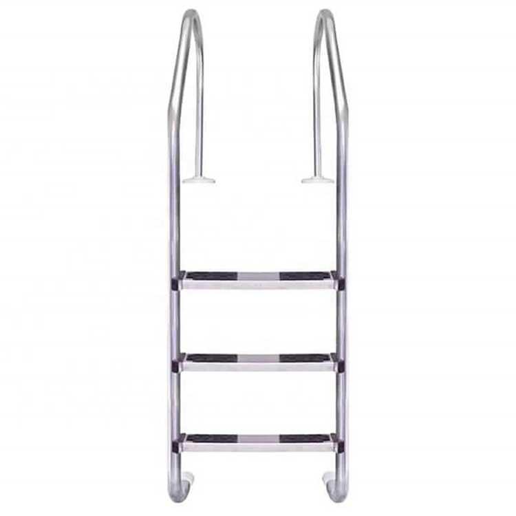 Anti Slip 3 Steps Safety Ladder Handrail 304 316 Stainless Steel Removable Swimming Pool Handrail