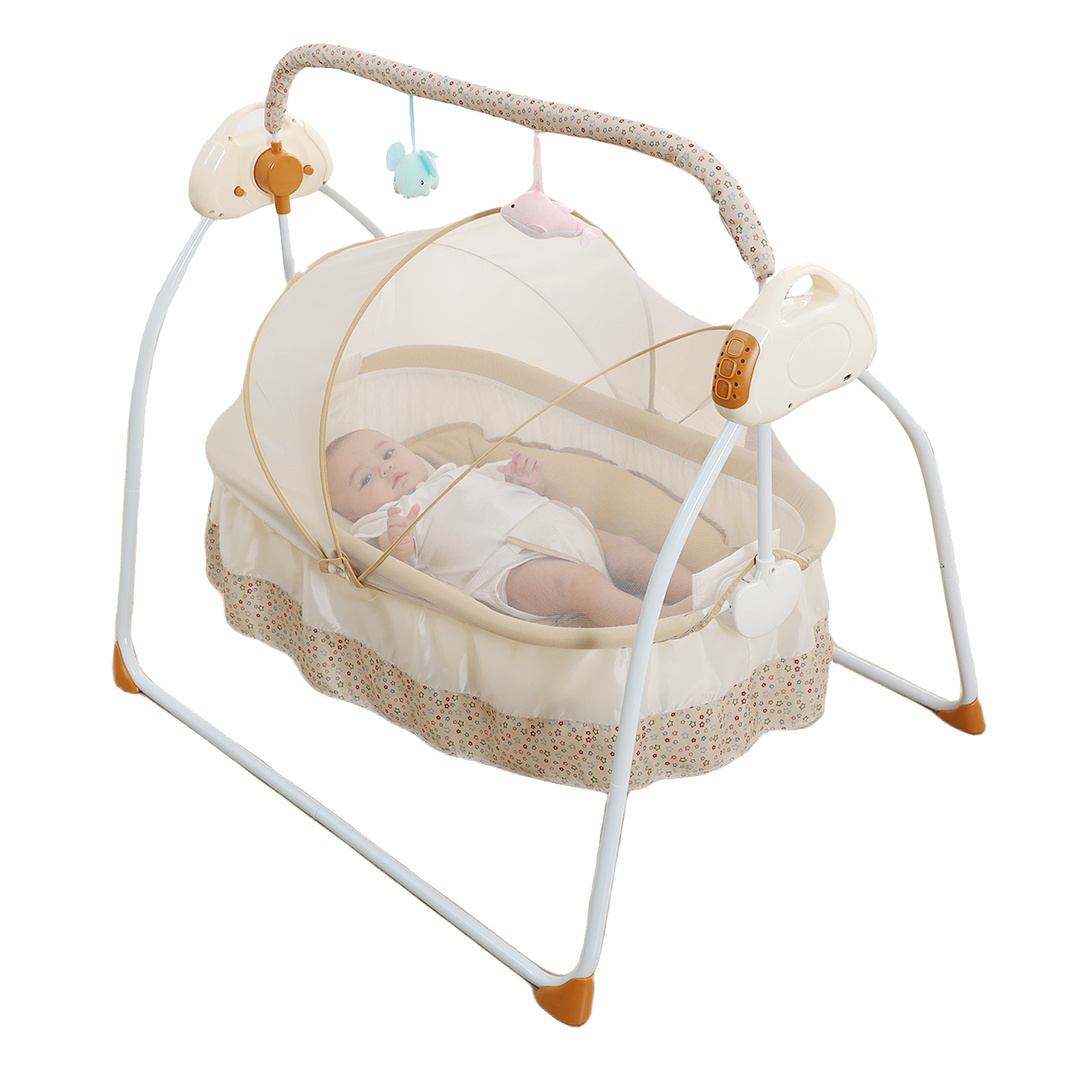 factory OEM production Multi Functional  Electric Baby Bed swing sway Crib  baby cradle kids cribs