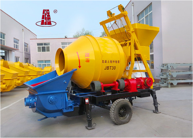 Diesel or electric Factory supply Mobile Trailer mounted concrete mixing pump machine  concrete mixer pump for construction