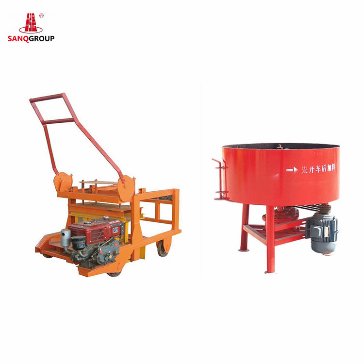 Diesel Engine Mobile Hollow Interlocking Brick Making Machine/ Block making machine QMD4-45 for sale