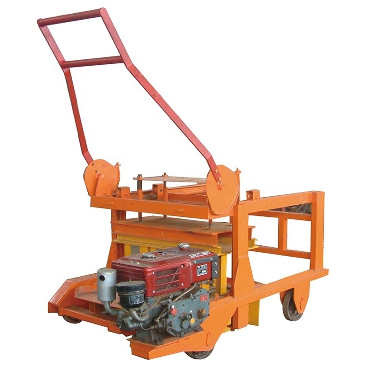 Diesel Engine Mobile Hollow Interlocking Brick Making Machine/ Block making machine QMD4-45 for sale