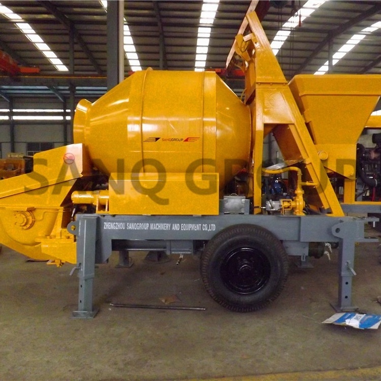 SANQ Mobile low price Construction concrete pump machine 30m3/h capacity Concrete mixer pump Mixing grit pump