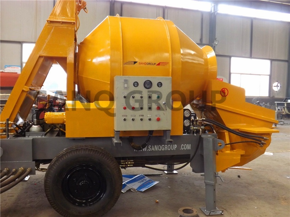 SANQ Mobile low price Construction concrete pump machine 30m3/h capacity Concrete mixer pump Mixing grit pump