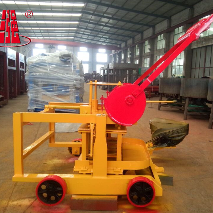 Diesel Engine Mobile Hollow Interlocking Brick Making Machine/ Block making machine QMD4-45 for sale