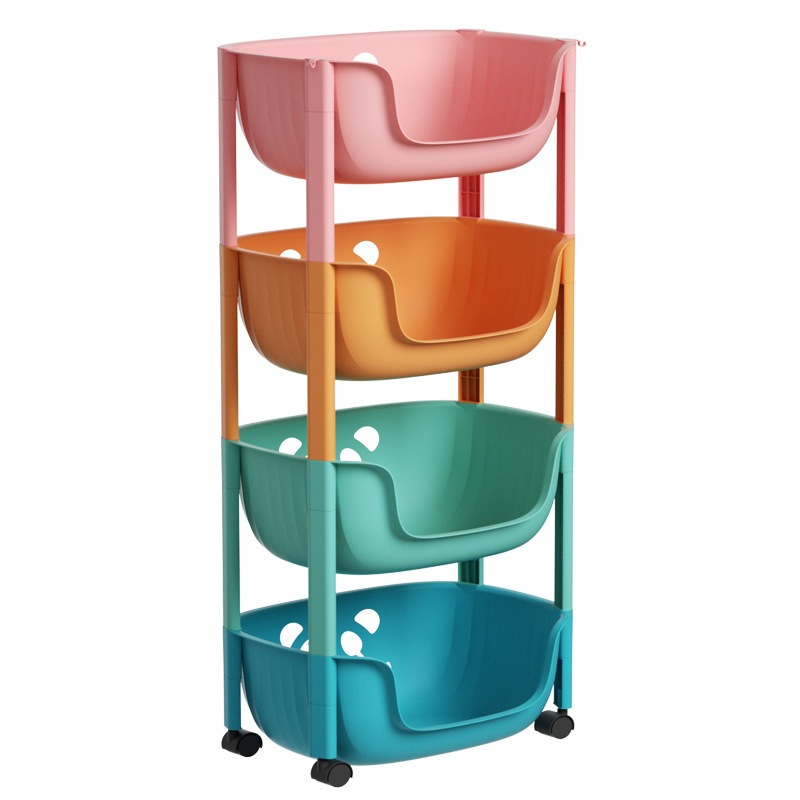 Small Cart Children's Toy Sorting Rack Wheeled Bookshelf Household Bathroom Kitchen Vegetable Panda Cart storage rack