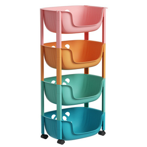 Small Cart Children's Toy Sorting Rack Wheeled Bookshelf Household Bathroom Kitchen Vegetable Panda Cart storage rack